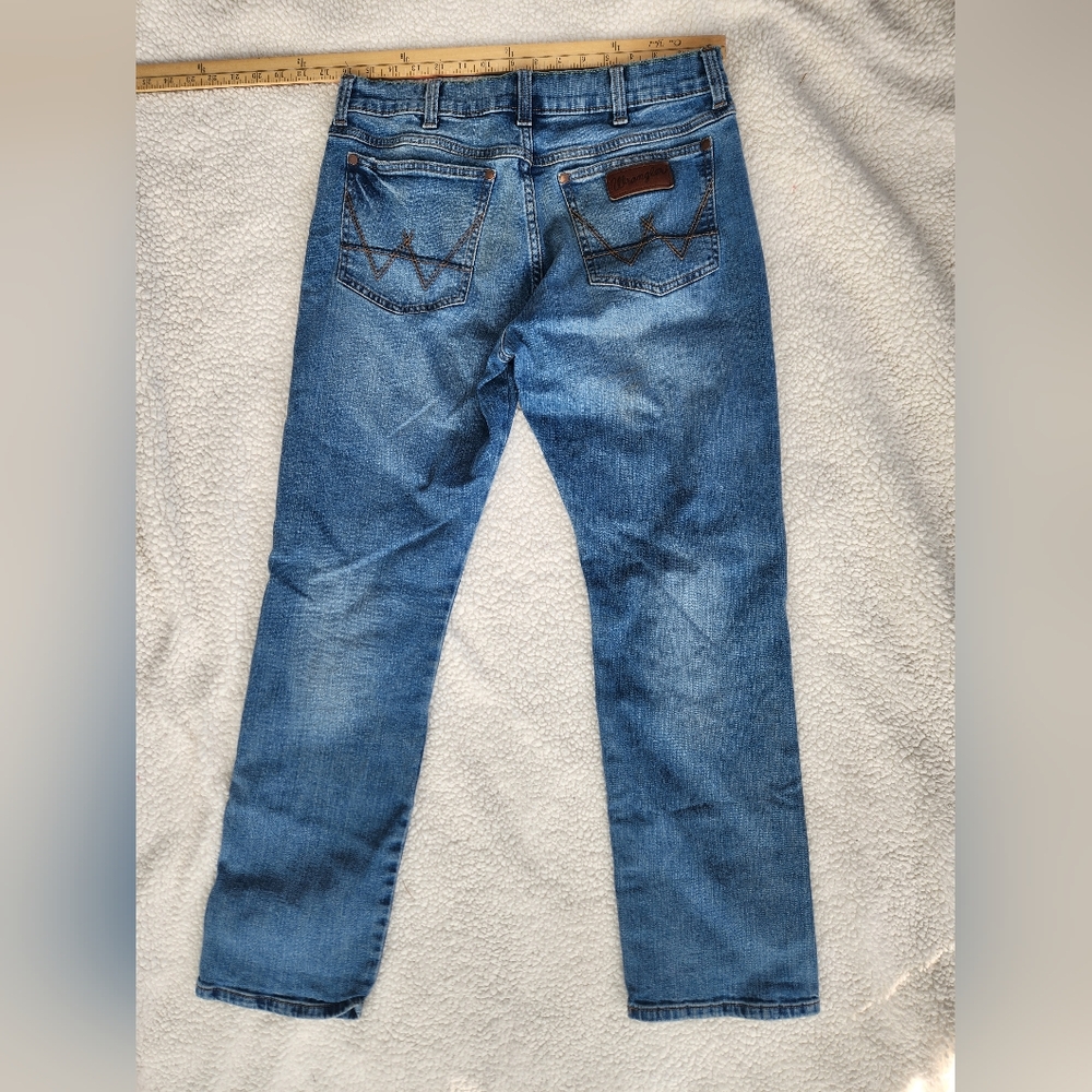 Wrangler Retro Slim Straight Jeans Mens (32x32) Stretch Five Pockets Med…